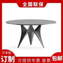 Modern simple round table fashion dining table restaurant leisure dining table living room model room glass table negotiation table
