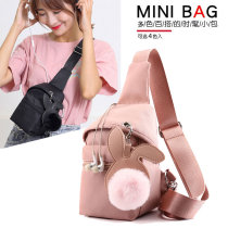 Mini cute chest bag female 2021 new simple small cloth bag Oxford cloth slash backpack versatile canvas casual womens bag