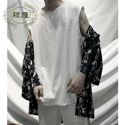 Pure White Vest (Single Piece)motion vest male summer Chaopai ins Bodybuilding waistcoat easy student Versatile personality Sleeveless T-shirt