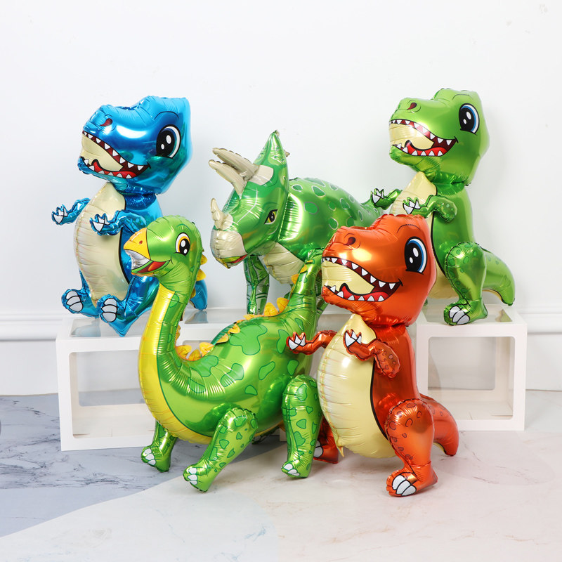 Dinosaur Theme Assembled Aluminum Film Balloons Children's Birthday Party Decoration Triceratops Scene Arrangement Cartoon Balloons - Taobao