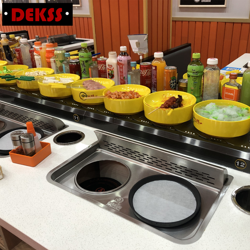 Rotary small chafing equipment full set of commercial conveyor belt string incense special pot self-service smokeless purification machine