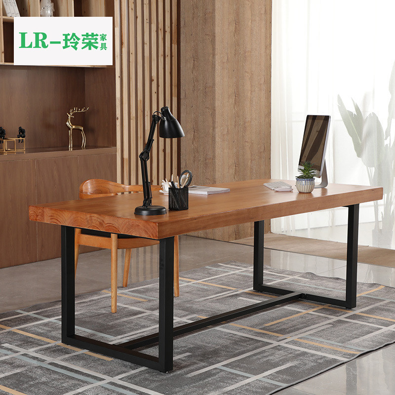LOFT Industrial Wind Desk Solid Wood Meeting Table Strip Table Modern Minima Bench Office Computer Desk Chair