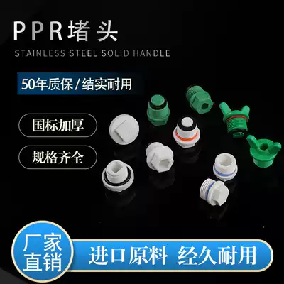 ppr water pipe blocking plug plastic fittings 4 points 20 inner and outer wire teeth thickened pipe plug 6 Points 25 pipe cap with leather ring 1 inch 32