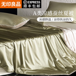 Muji Cooling Ice Silk Summer Quilt, Air-Conditioning Quilt, Machine Washable, 2026 New Model, Thin Summer Quilt