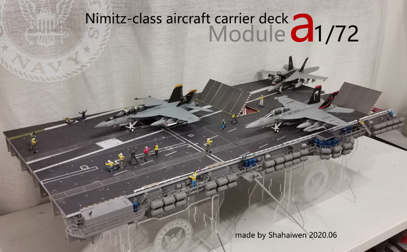 08 Hangar 1/72 U.S. Navy Nimitz-Class Nuclear-Powered Aircraft Carrier Combined Deck Finished Model