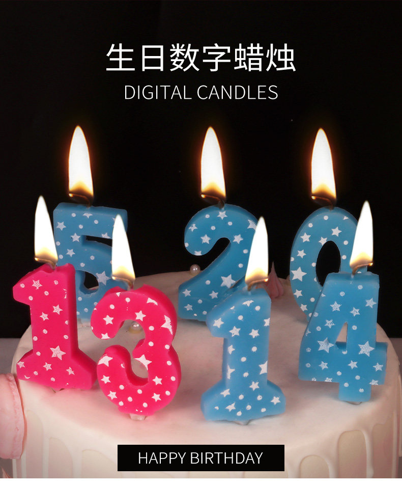 Children's birthday number letter candle Birthday decoration cake decoration creative smoke-free tasteless birthday candle