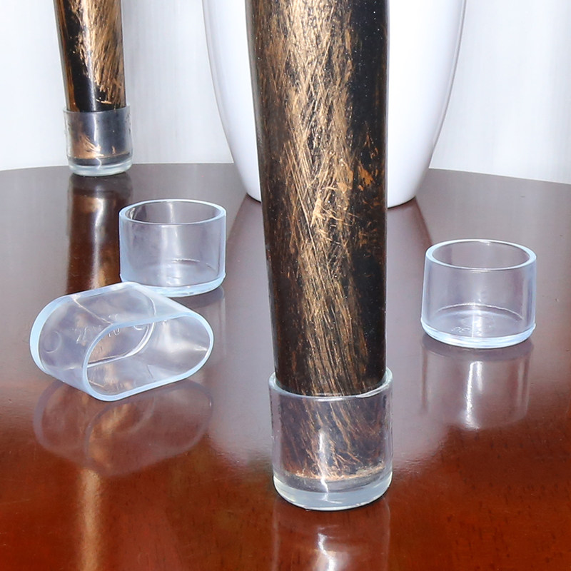 Thick chair foot cushions Wear-resistant, anti-slip and anti-shock Iron leg stool table foot protector Transparent table and chair foot cover