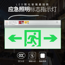 Fire emergency light toilet for men and women bathroom instructions lightening guide plate LED tempered glass crystal hanger