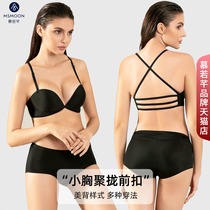 Mu Ruoqian MSMOON front buckle beauty back without rims small chest underwear close up milk summer gathered girl bra set