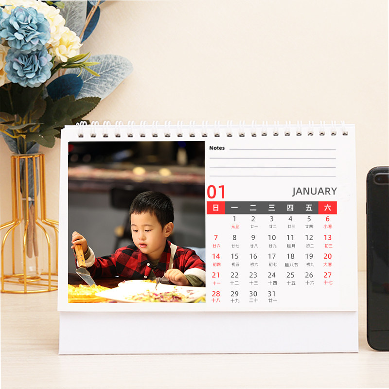 2024 Ma Liao Desk Calendar Week Photos Fashion Calendar Perimeter Creative Desktop Little Fresh Swing Terrace Should Gift-Taobao
