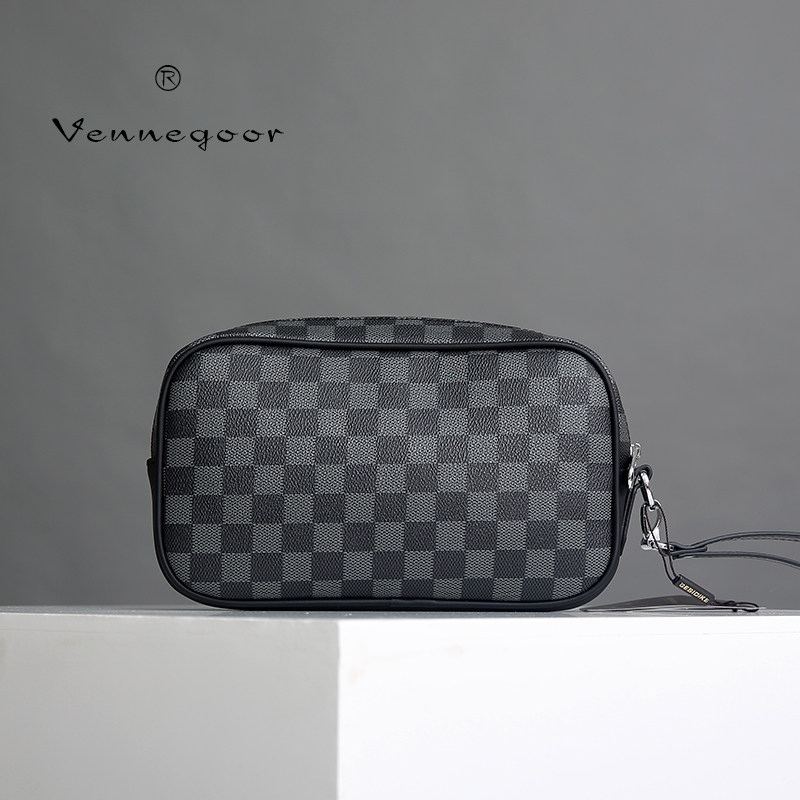 2021 new business handbag clutch bag lattice large-capacity clip bag wash bag simple clutch bag big brand tide