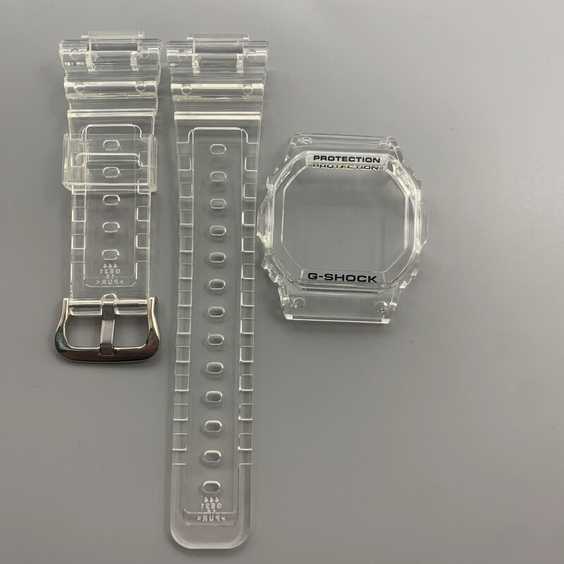 Suitable for Casio Dw5600 5000 5030 5025 Small Square Ice-Hard Transparent Resin Watch Case Strap Suitable for Casio Dw5600 5000 5030 5025 Small Square Ice-Hard Transparent Resin Watch Case Strap