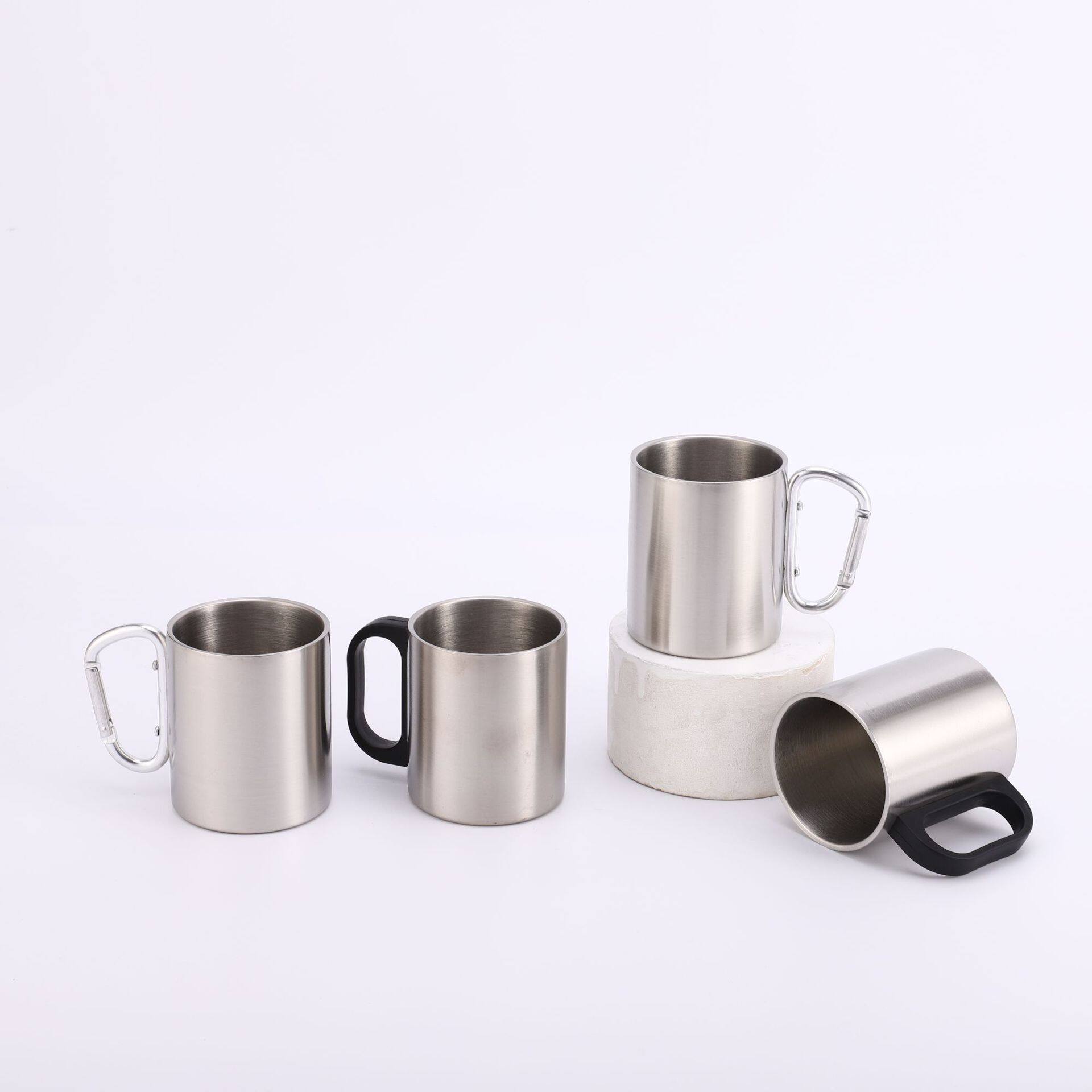 иероглиф "Счастье" 新的300毫升户外创意锁不锈钢喷雾塑料杯，锁扣水杯，咖啡杯