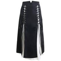 Women's New High Waist Lace-Up Slit Skirt High-waist Tethered Half Skirt