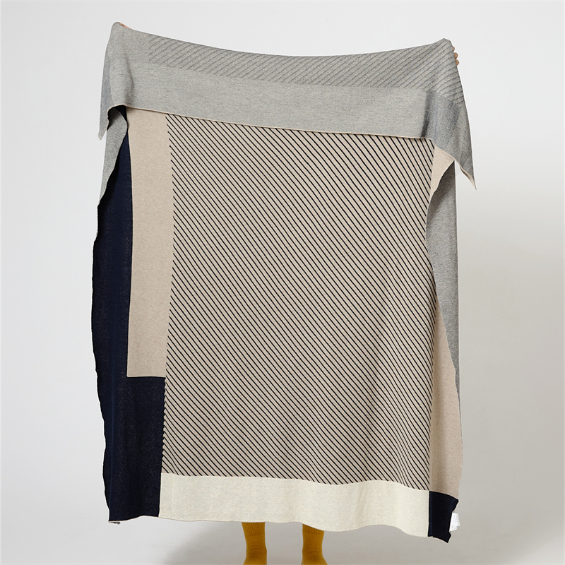 [Exported to Europe and America] Wool Blend Casual Blanket Shawl Travel Blanket Airplane First Class Airline Blanket