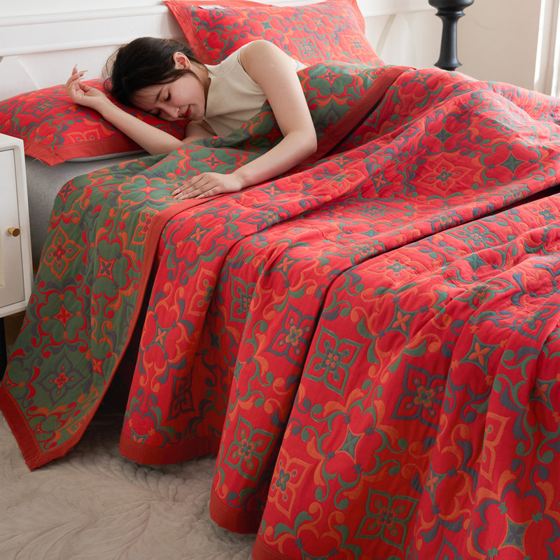 Three-Layer Towel Quilt, Pure Cotton Gauze, Adult Summer Blanket, Quilt, Bai Fu Quilt, Summer Cooling Quilt, Bed Sheet, Multi-Layer Bed Cover