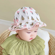 Newborn hat spring and autumn thin section cotton baby sun hat cute lace princess sun hat Korean version baby girl