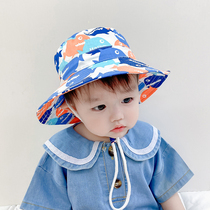 Childrens fisherman hat spring autumn summer flat top boy hat girl sun hat baby sunscreen baby sun hat tide