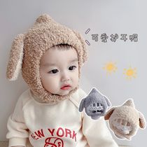 Baby hat autumn and winter cute super cute rabbit ears young children ear protection hat for boys and girls warm hat tide