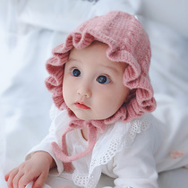 Female baby lace princess hat Korean cute knitted children's wool hat winter ear protection hat baby hood