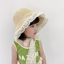 Childrens hat summer super cute cute baby fisherman hat girl baby princess straw hat sun hat parent-child tide
