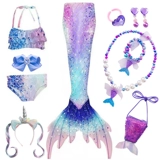 Летний купальник, детский раздельный наряд маленькой принцессы, крой «рыбий хвост»