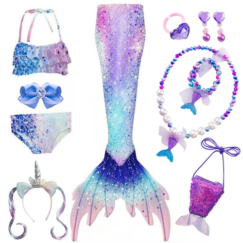 Летний купальник, детский раздельный наряд маленькой принцессы, крой «рыбий хвост»