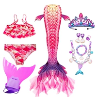 Комплект из трех предметов красной марли кои + корона + ожерелье 5 + ласты