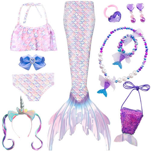 Летний купальник, детский раздельный наряд маленькой принцессы, крой «рыбий хвост»