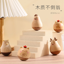 Office Desktop Pendulum Pieces Decompression Tumblle Day Series Healing Girls Ins Cute Decorative Building Blocks Living-room Wooden