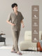 Pajamas for Men, Summer Pure Cotton Three-Piece Set, Short-Sleeved Pants, Young Men's Large Size, Thin, Simple and Fashionable Home Wear