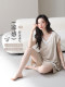 Pajamas for women summer modal cotton solid color simple waistcoat vest shorts fake two-piece home clothes with chest pads