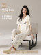 Pure Cotton Pajamas for Women, Summer Style with Chest Pads, Short-Sleeved, Three-Quarter Pants, Cartoon Cute Girl Style, Thin Home Wear, Can Be Worn Outside