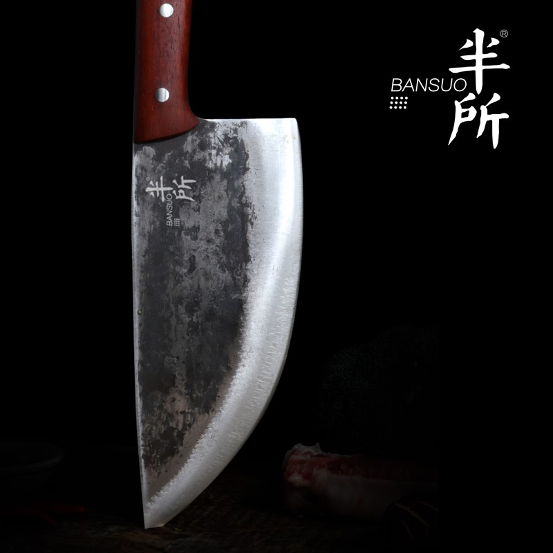 Pure hand-forged pork knife butcher's special old-fashioned manganese steel knife super fast bone-cutting sharp meat knife - Taobao