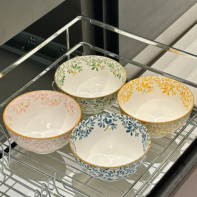 Ceramic Ramen Bowl 2025 New Model Household Salad Bowl 6inch Bowl Tableware Soup Bowl Underglaze Color High-Footed Rice Bowl Ceramic Ramen Bowl 2025 New Model Household Salad Bowl 6inch Bowl Tableware Soup Bowl Underglaze Color High-Footed Rice Bowl