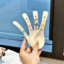 All season Flowers Home Ceramic Soup Spoon Drink Soup Spoon Soup Spoon Long Handle Congee Spoon Porcelain Spoon Cutlery Spoon Cutlery Spoon Cutlery Spoon