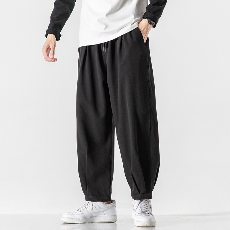 Nine-point pants men's summer thin daddy radish pants loose harem pants casual micro-span small feet pants Japanese trousers tide