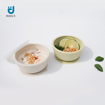 Korea Moduli Silicone Suction Cup Bowl Children Cutlery Suit Baby Baby Coveting Bowl With Lid Cooking Suit