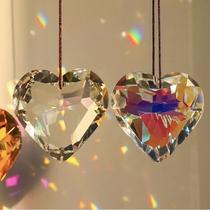 Love Heart Crystal Sun Catcher Chandelier Garden Decoration Light Car Hanging Light and Shadow Pendant Wind Chime Accessories Gift