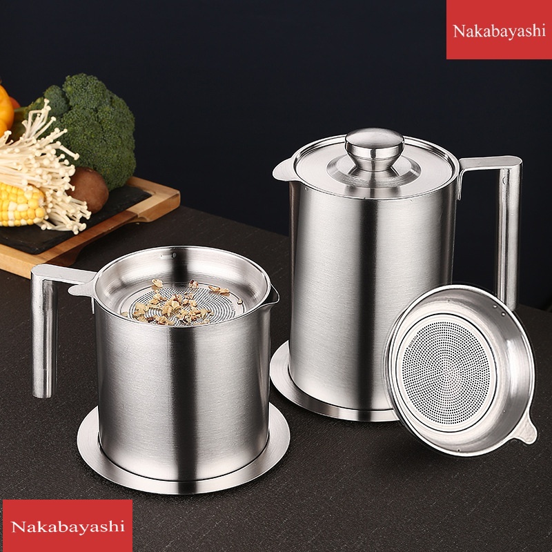 304 stainless steel oil filter pot oil soup separator filter screen oil return Cup kitchen tool supplies storage oil
