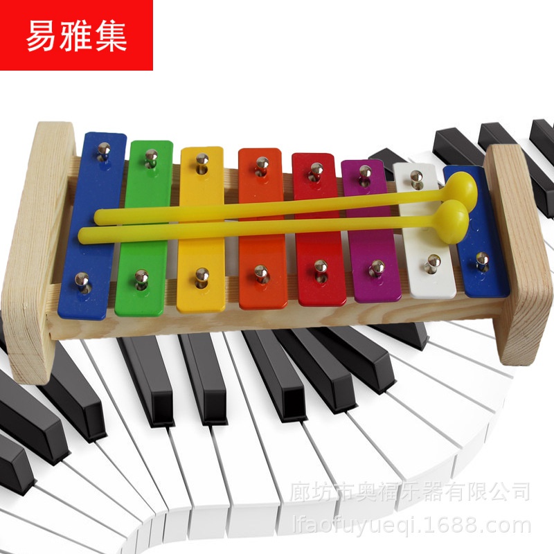 Orff musical instrument percussion instrument teaching aids aluminum board piano children's sound piano Big 8-tone color aluminum board piano