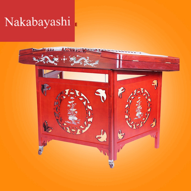 Adult rosewood shell carving dragon pattern Professional playing dulcimer musical instrument Gift accessory box strings