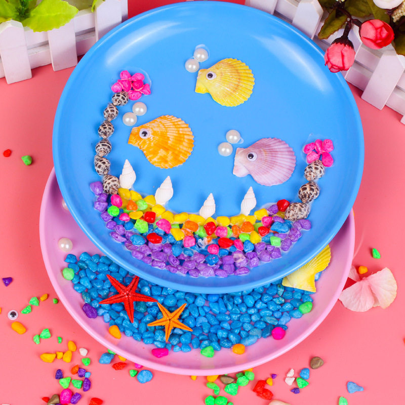 Children's Shell Painting Kindergarten Handmade diy Marine Biomaterials Bag Plate Orders Creative Making Sticks