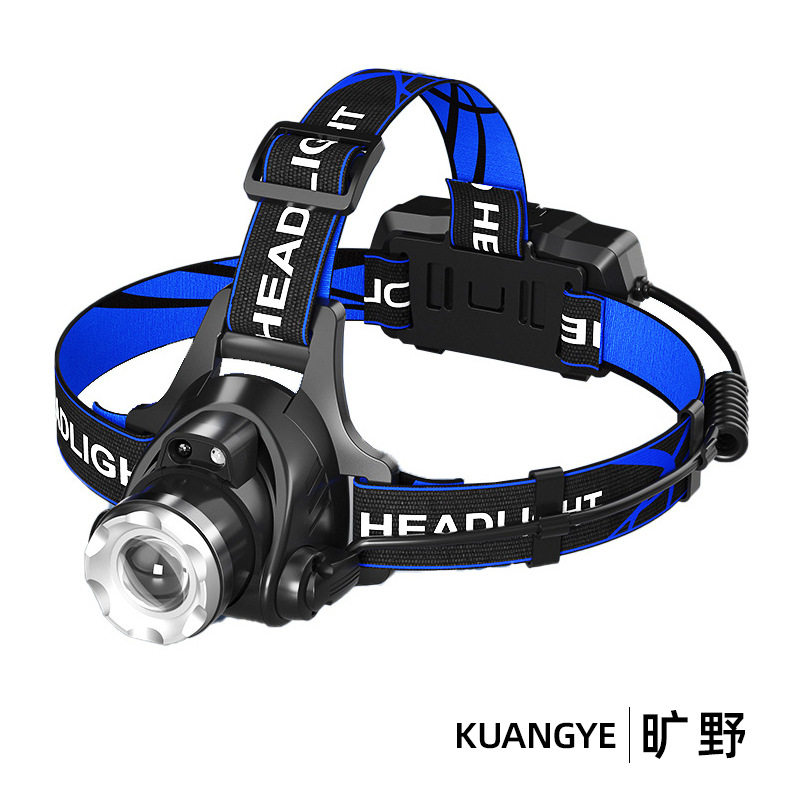 LED induction headlights with high light rechargeable ultra-bright head lithium-mounted lithium flashlight for night fishing special remote-ray mine