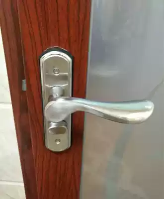 Stainless steel cosmetic room door lock keyless indoor bedroom toilet aluminum single tongue bathroom toilet Universal handle