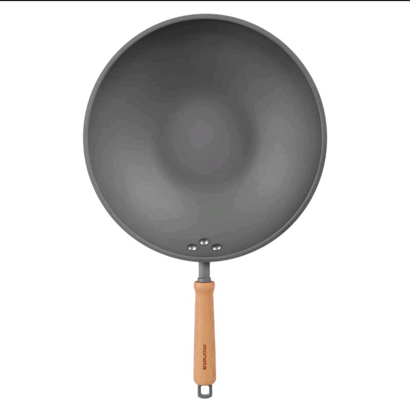 Member Store Moneta Pure Titanium Wok 33cm Lightweight Uncoated Not Easy to Rust Corrosion-Resistant Gas Stove