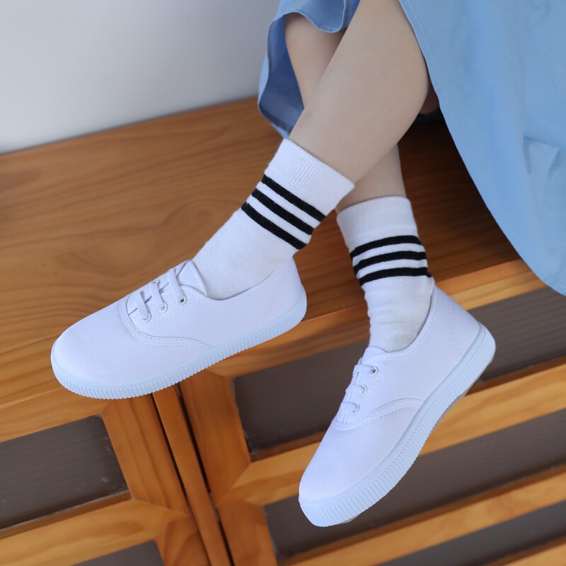 Children's Shoes, Kindergarten Indoor Shoes, Dance Shoes, Boys' and Girls' Velcro Student White Cloth Shoes, Kidsren's White Shoes, Children's Day