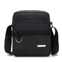  New shoulder bag mens casual solid color canvas retro wear-resistant messenger bag student portable fashion small tide brand bag