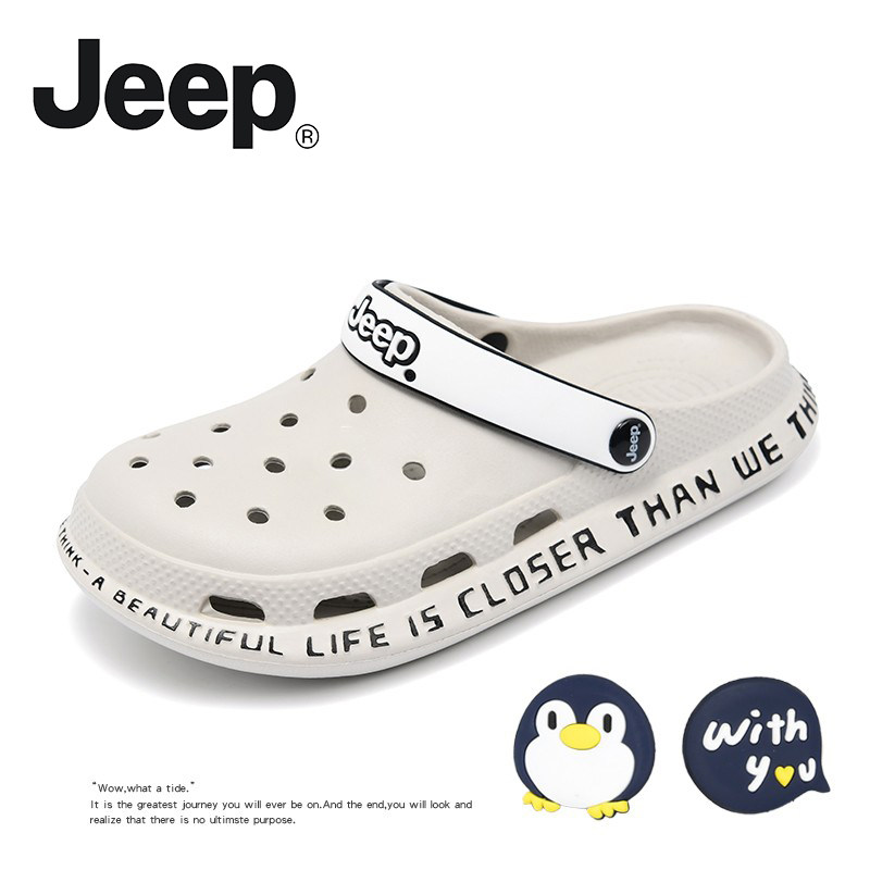 JEEP Jeep Cave Shoes Men Wear Anti-Slide 2022 New Outdoor Beach EVA Youth Baotoo Half-Touch