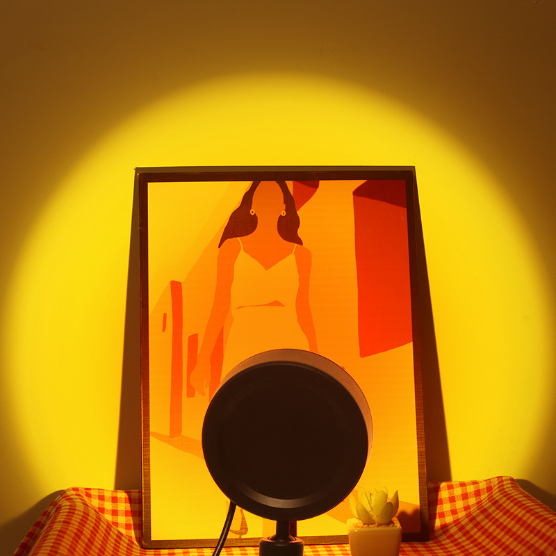 Mini sunset light sunset light sunset light mini atmosphere light bedroom bedside photo projection net red evening wall lamp